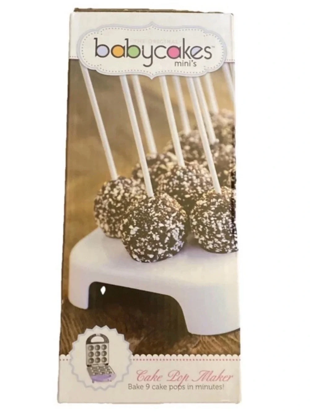 Never Opened Babycakes Mini Cake Pop Maker Purple Electric & Non-Stick Makes 9
